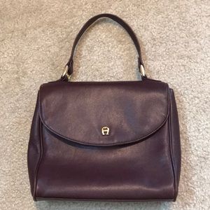 ETIENNE AIGNER Genuine Leather Vintage Handbag GUC